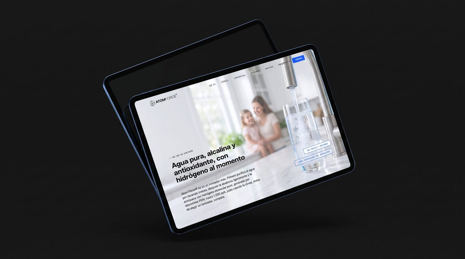 Web de ATOM FORCE en tabletas