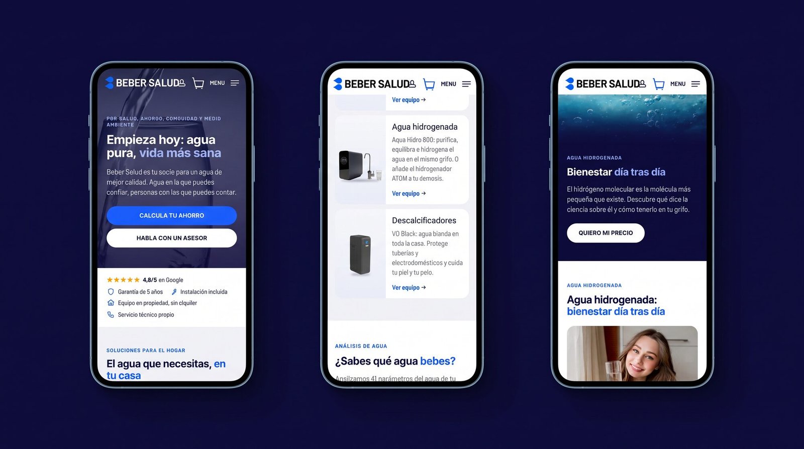 Web de Beber Salud en móviles