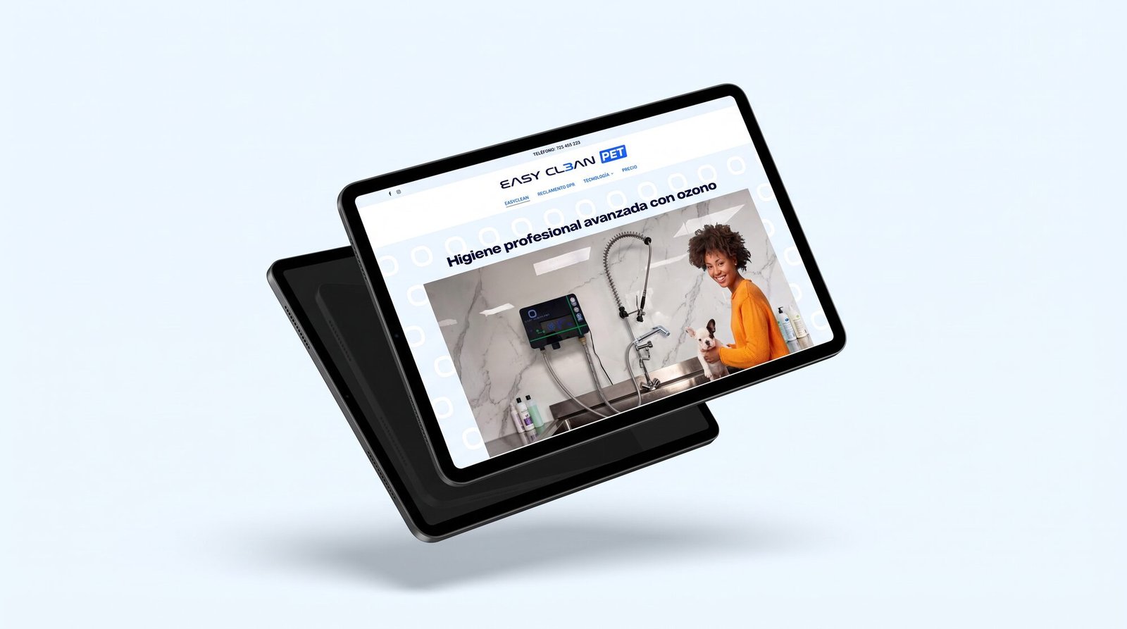 Web de EasyCleanPet en tabletas